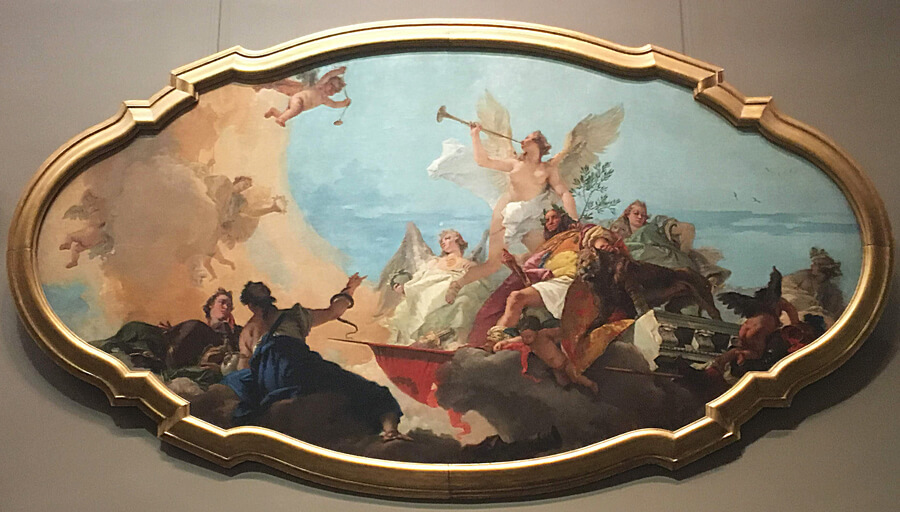 「The Glorification of the Barbaro Family（1750年頃）バルバロ家の栄光」作：ジョヴァンニ・バッティスタ・ティエポロ