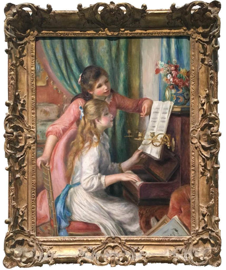 「Two Young Girls at the Piano（1892年）」ピアノに向かう二人の若い娘