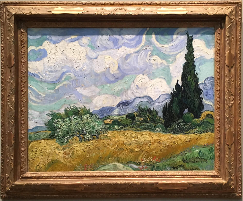 「Wheat Field with Cypresses（1889年）」糸杉のある麦畑