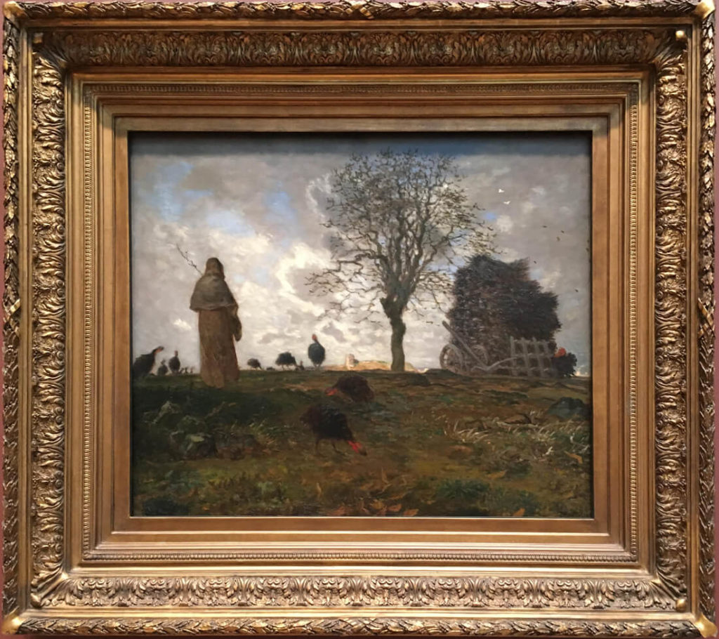 「Autumn Landscape with a Flock of Turkeys（1872&ndash;73年）」七面鳥の群れのある秋の風景